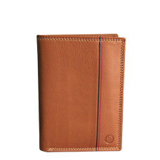 Serge Blanco Vancouver 2-Flap Leather Wallet Cognac