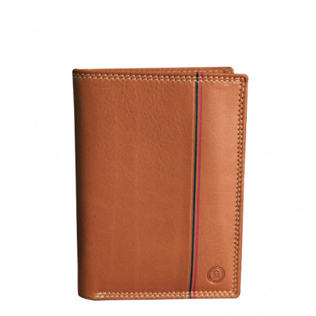 Serge Blanco Vancouver 2-Flap Leather Wallet Cognac