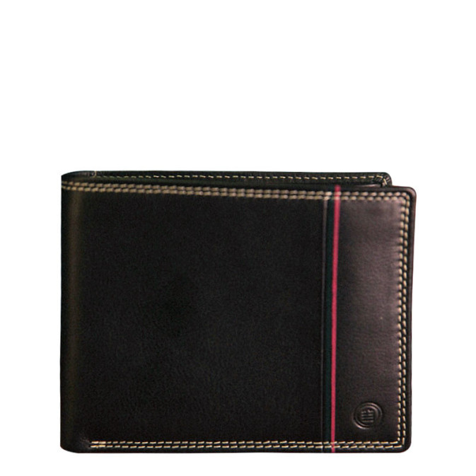 Serge Blanco Vancouver Italian Wallet 2 Flap Black Leather