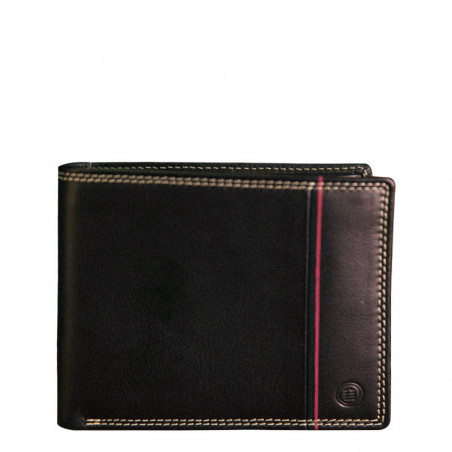 Serge Blanco Vancouver Italian Wallet 2 Volets Black Leather