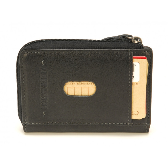 Arthur & Aston Johany Coin and Card Holder Black Leather