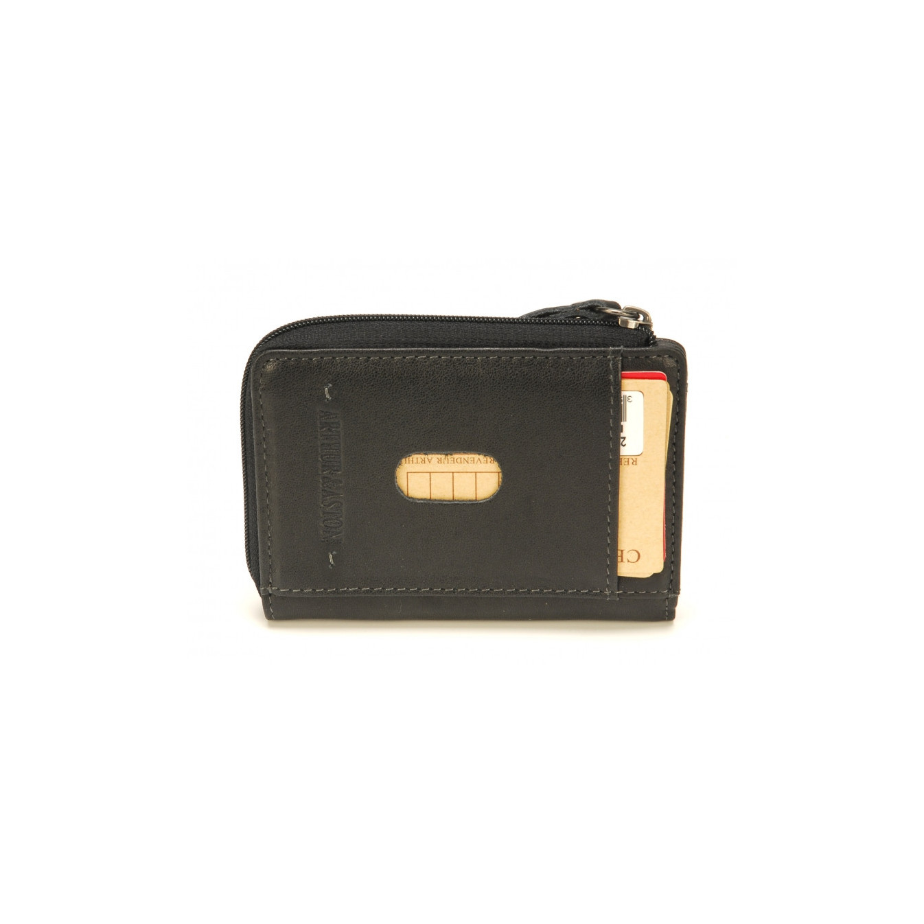 Arthur & Aston Johany Coin and Card Holder Black Leather