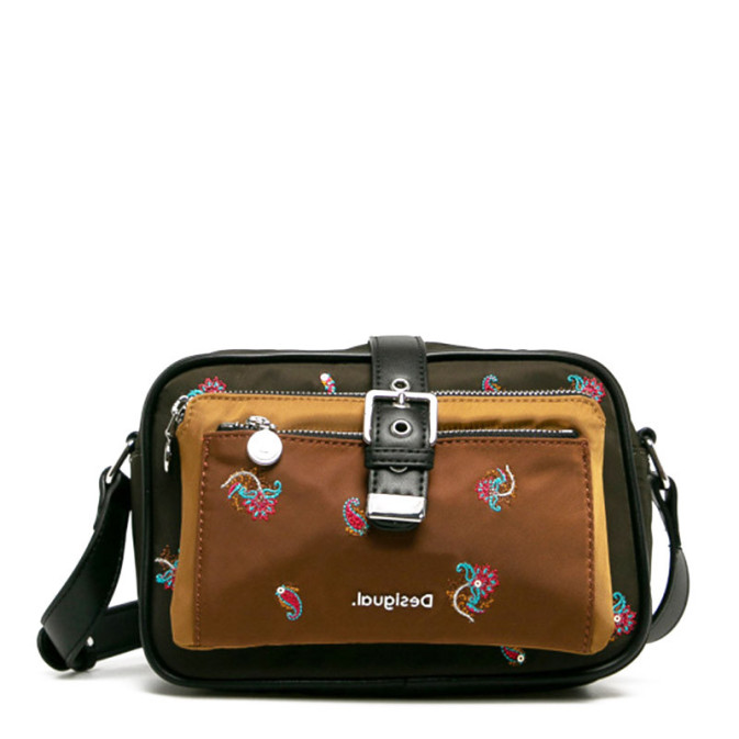 Sac Besace Desigual - Imprimé Multicouleur, Cuir Et Textile - Dimensions 30x30x10 Cm - Occasion