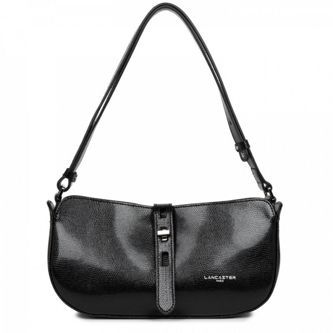 Lancaster Lucertola Leather Baguette Bag 433-06 Black