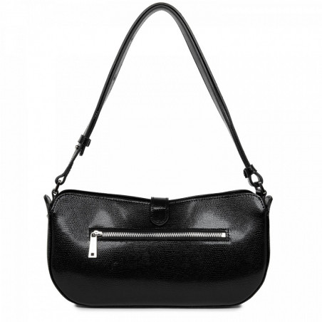 Lancaster Lucertola Leather Baguette Bag 433-06 Black