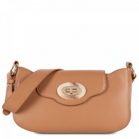 Lancaster Marble Touch Sling Bag Leather 571-59 Camel