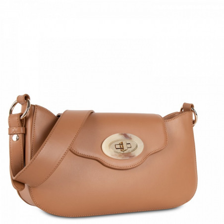 Lancaster Marble Touch Sling Bag Leather 571-59 Camel