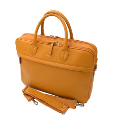 Jump Uppsala Cuir Cartable 2 Soufflets 40cm PC 15' Curry