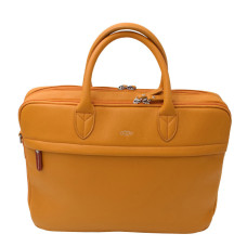 Jump Uppsala Leather Schoolbag 2 Sleeves 40cm PC 15' Curry