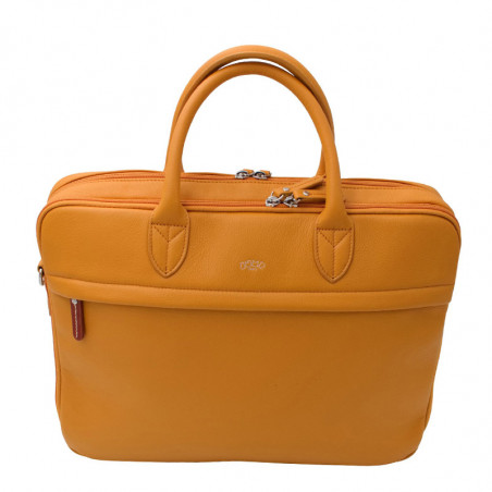 Jump Uppsala Leather Schoolbag 2 Sleeves 40cm PC 15' Curry