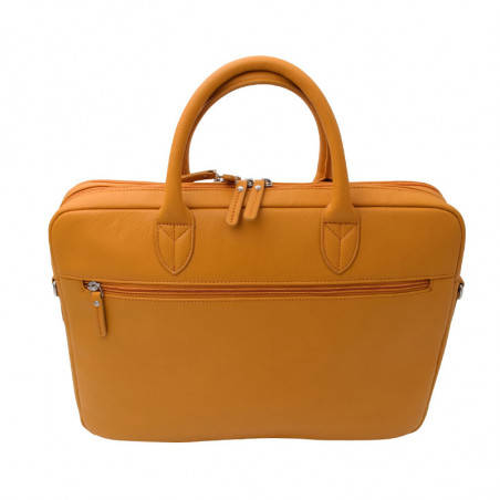 Jump Uppsala Leather Schoolbag 2 Sleeves 40cm PC 15' Curry