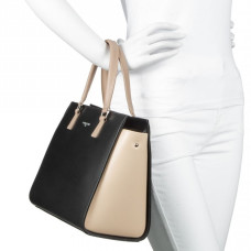 Lancaster Smooth Handbag 437-04 Black Black-Nude Light-Nude Dark