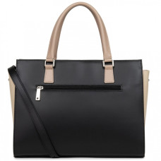 Lancaster Smooth Handbag 437-04 Black Black-Nude Light-Nude Dark