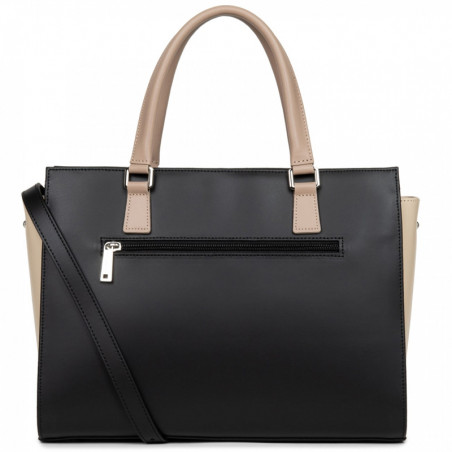 Lancaster Smooth Handbag 437-04 Black Black-Nude Light-Nude Dark