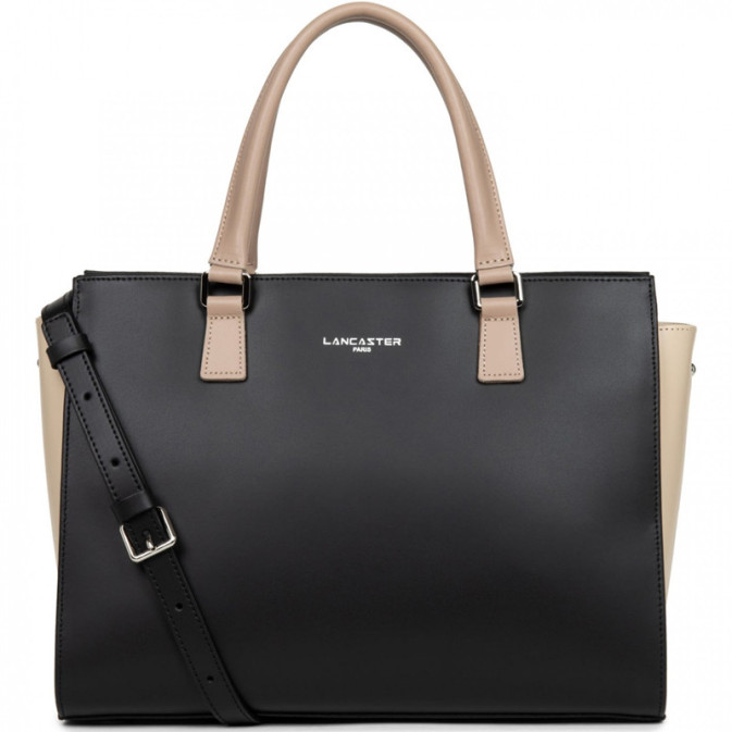 Lancaster Smooth Handbag 437-04 Black Black-Nude Light-Nude Dark