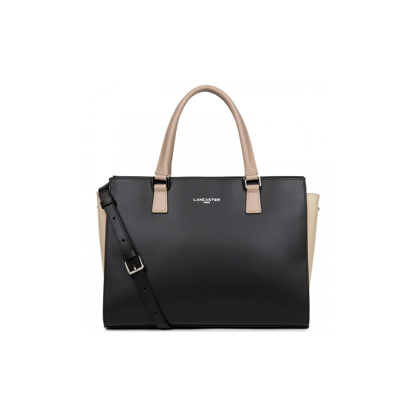 Lancaster Constance Sac Porté Main 437-04 Noir Noir-Nude Clair-Nude Fonce