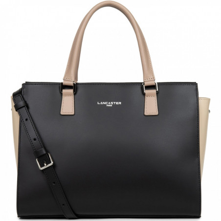 Lancaster Smooth Handbag 437-04 Black Black-Nude Light-Nude Dark