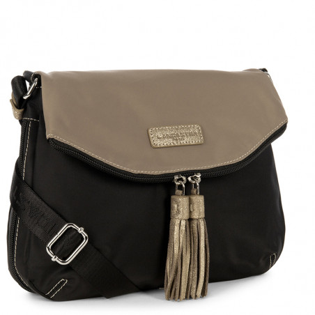 Lancaster Basic Pompon Shoulder Bag 514-91 Black GC
