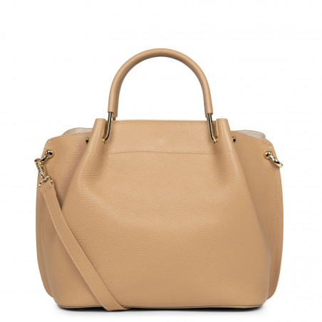 Lancaster Foulonne Double Grand Sac À Main Louisa 470-19 Naturel In Beige
