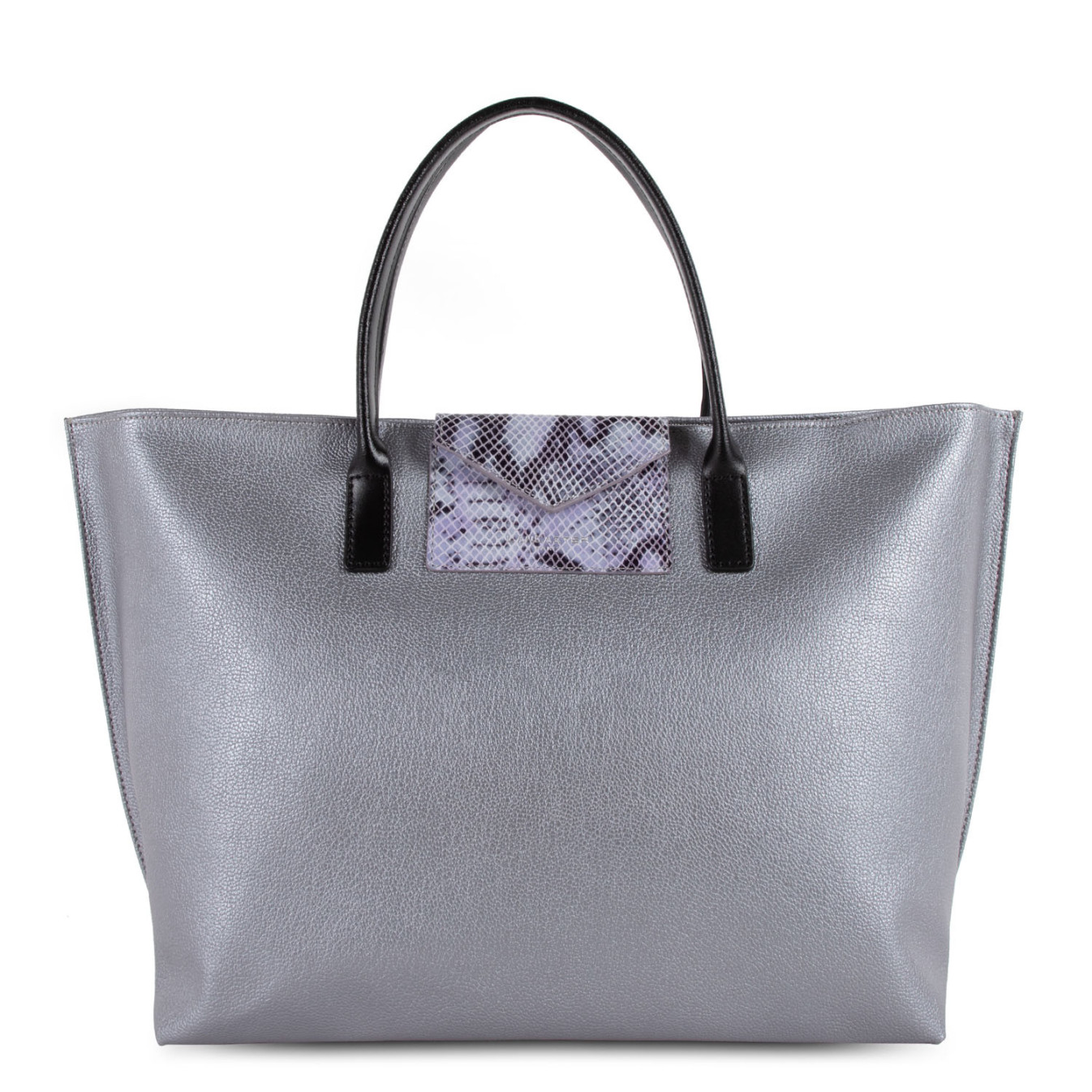 Lancaster Maya Large Tote Bag 517-19 Silver Python