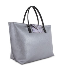 Lancaster Maya Large Tote Bag 517-19 Silver Python