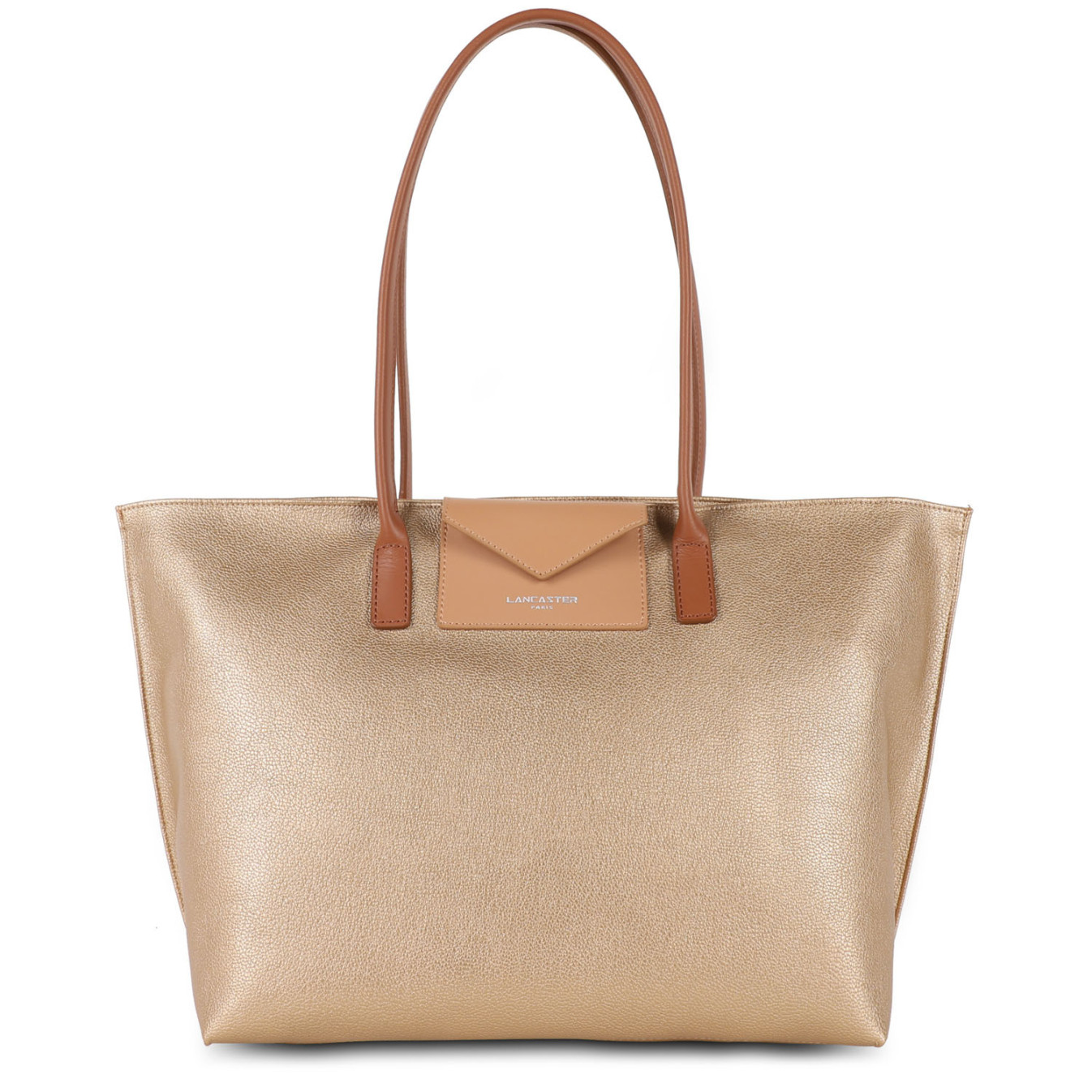 Lancaster Maya Grand Sac Cabas 517-20 Or Mat-Naturel et Camel