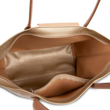 Lancaster Maya Grand Sac Cabas 517-20 Or Mat-Naturel et Camel