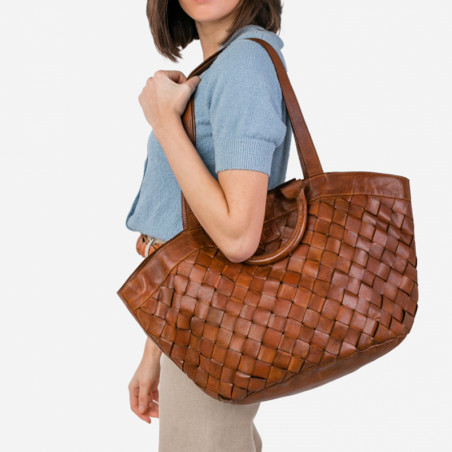 Biba Lewisburg Woven Tote Bag LEI1L Leather