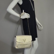 Virginie Darling Chacha Bubble Python Gold Bag